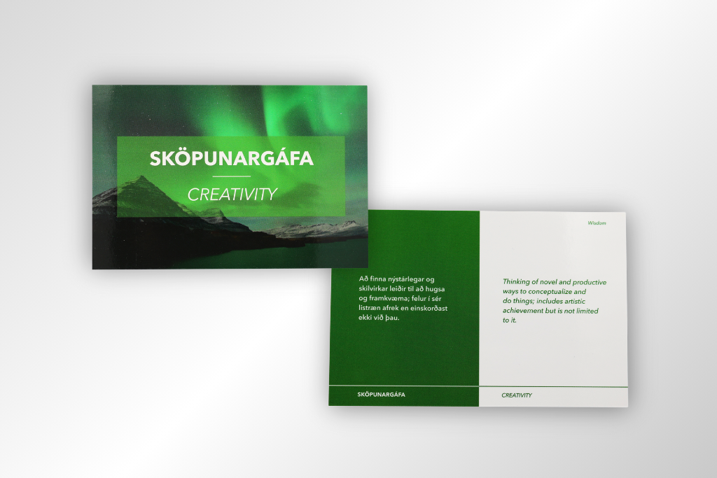 Cartões de pontos fortes - Cartões de pontos fortes